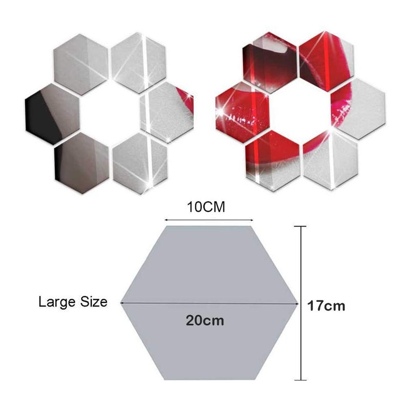 KimDaro 3D Hexagon Acrylic Mirror Wall Decor - Self Adhesive Tiles (15 PCS) - Image 4